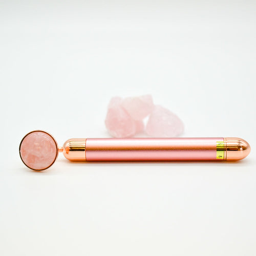 Masseur Visage Vibrant en Quartz Rose